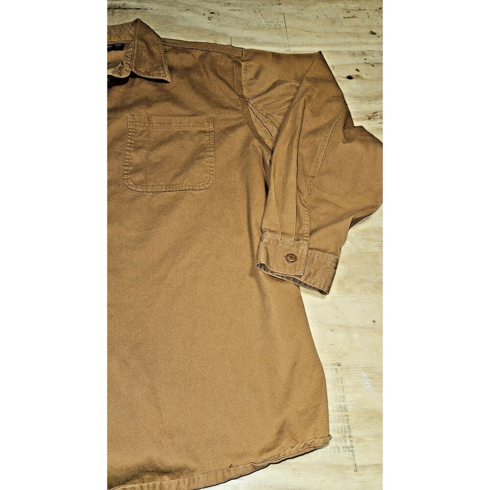 Jesse James Workwear Shirt Men 2XL Industrial Outdoor Button Down Brown Canvas - Picture 2 of 12